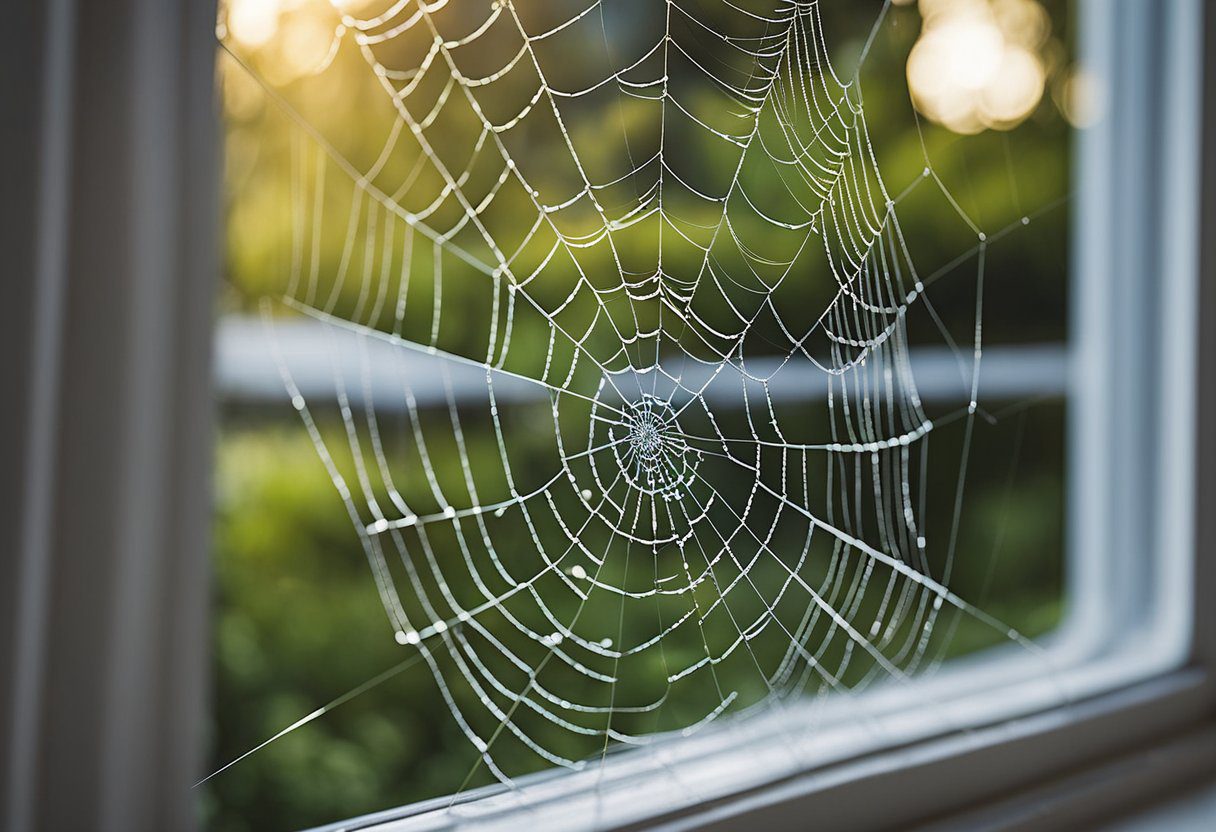 A house with natural and chemical spider repellents applied to windows and doors. No spiders are present inside or outside the home