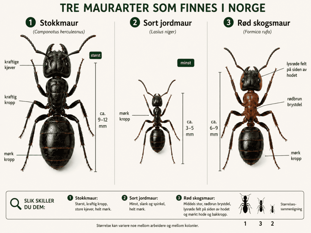 se forskjell på maurtyper